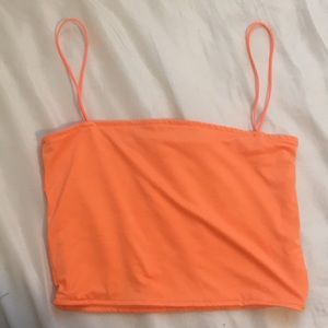 Orange spaghetti strap crop top